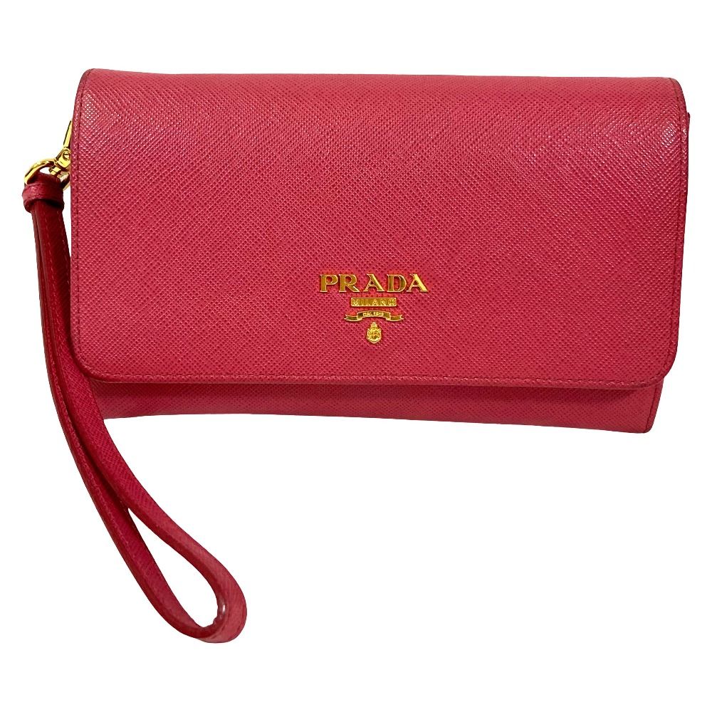 Prada Saffiano Leather Bifold Wallet Pink