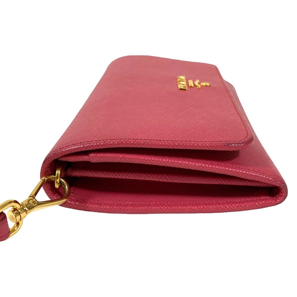 Prada Saffiano Leather Bifold Wallet Pink — view 3