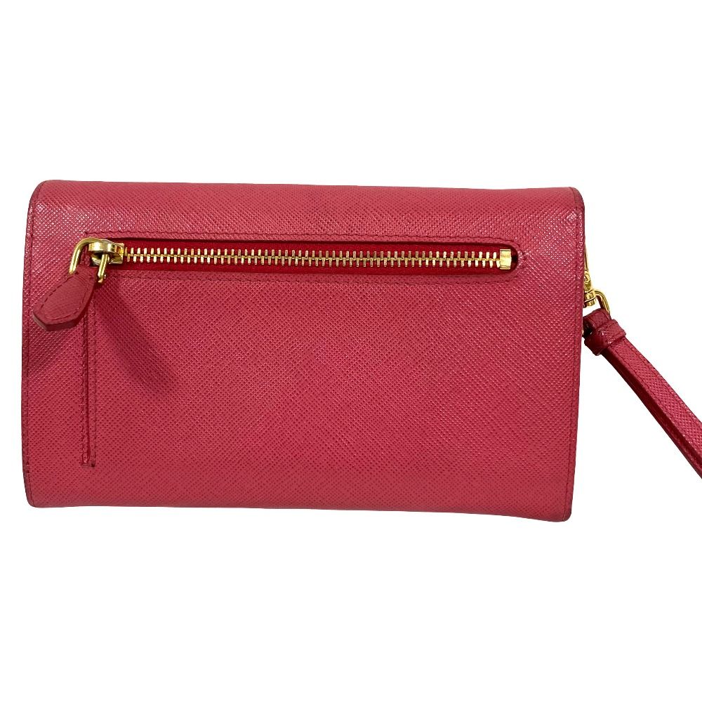 Prada Saffiano Leather Bifold Wallet Pink — view 2