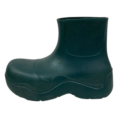 Bottega Veneta Paddle Short Boots 36 Dark Green Pre Owned — view 2