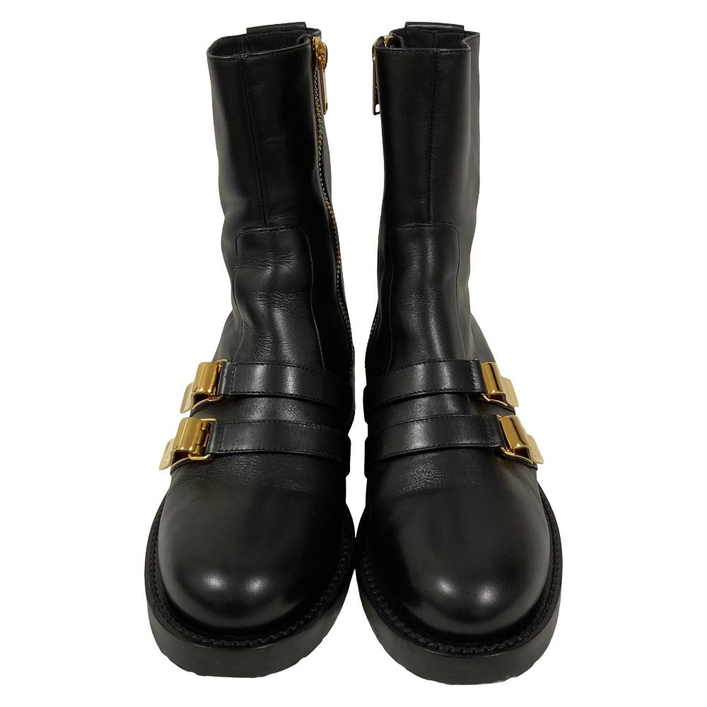 Dior D-Matelasse Leather Ankle Boots Black Pre Owned — view 3
