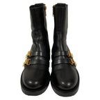 Dior D-Matelasse Leather Ankle Boots Black Pre Owned — view 3