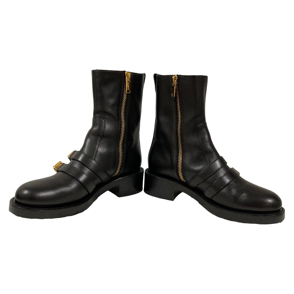 Dior D-Matelasse Leather Ankle Boots Black Pre Owned — view 4