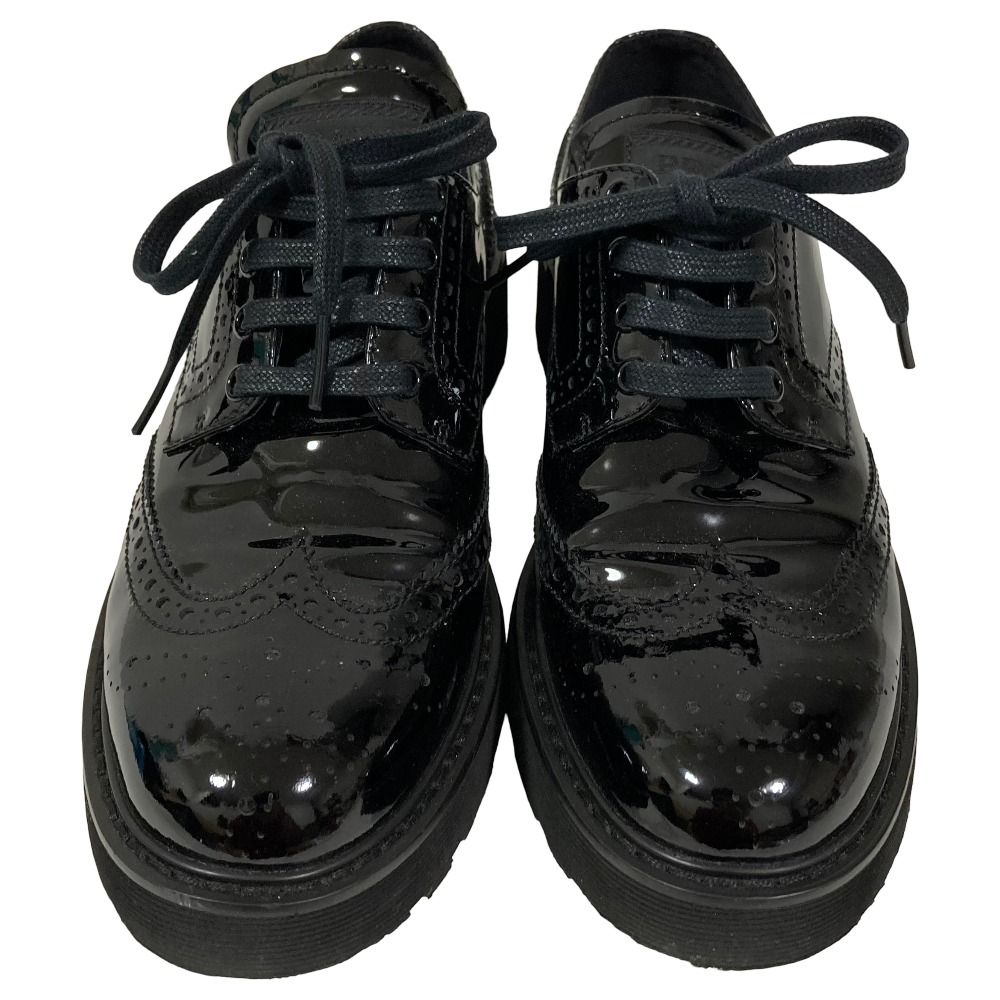 Prada Sports Wing Tip Dress Sneakers 38 Black — view 3