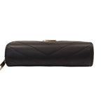 Saint Laurent Cassandra V-stitch Bifold Wallet Black Pre Owned — view 4