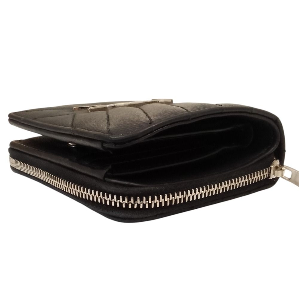 Saint Laurent Cassandra V-stitch Bifold Wallet Black Pre Owned — view 3