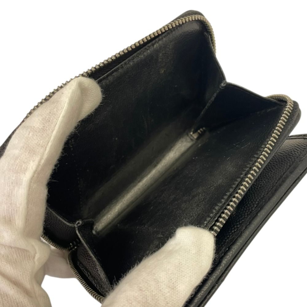 Saint Laurent Cassandra V-stitch Bifold Wallet Black Pre Owned — view 7