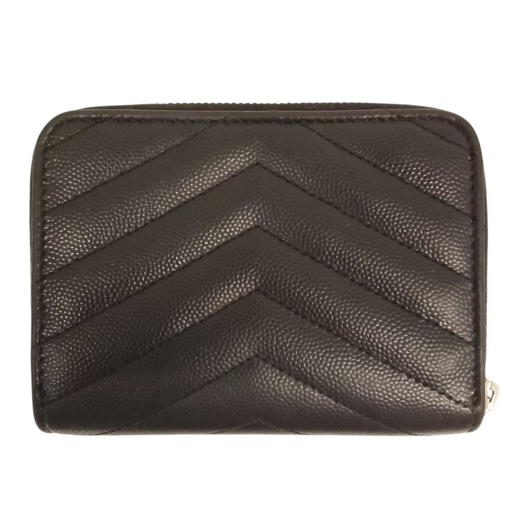 Saint Laurent Cassandra V-stitch Bifold Wallet Black Pre Owned — view 2
