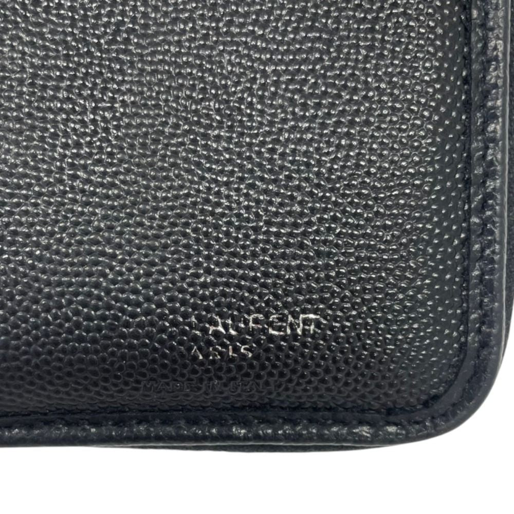 Saint Laurent Cassandra V-stitch Bifold Wallet Black Pre Owned — view 9