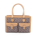 Dior Tote Trotter Beige Brown Canvas Leather