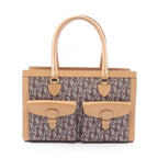 Dior Tote Trotter Beige Brown Canvas Leather