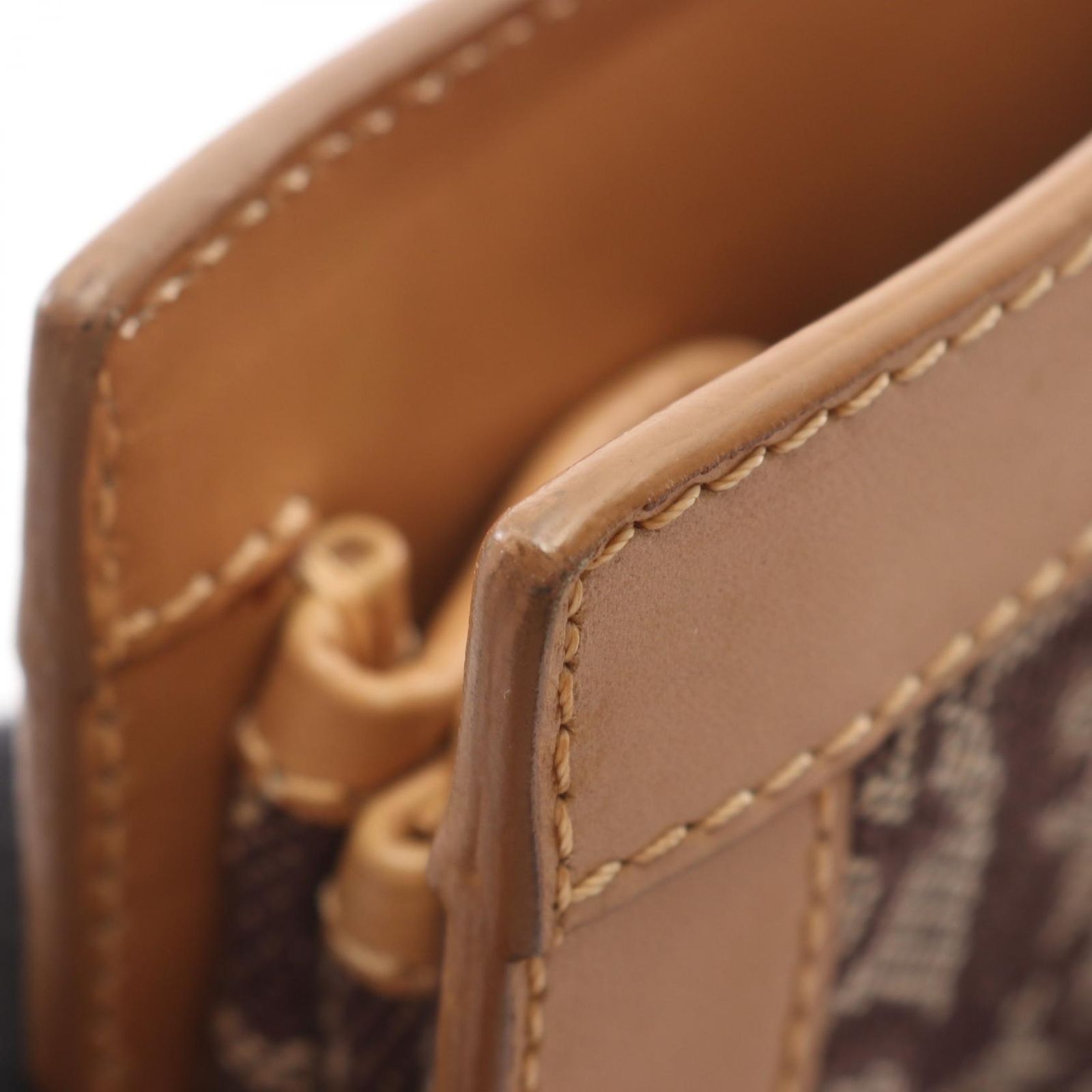 Dior Tote Trotter Beige Brown Canvas Leather — view 9
