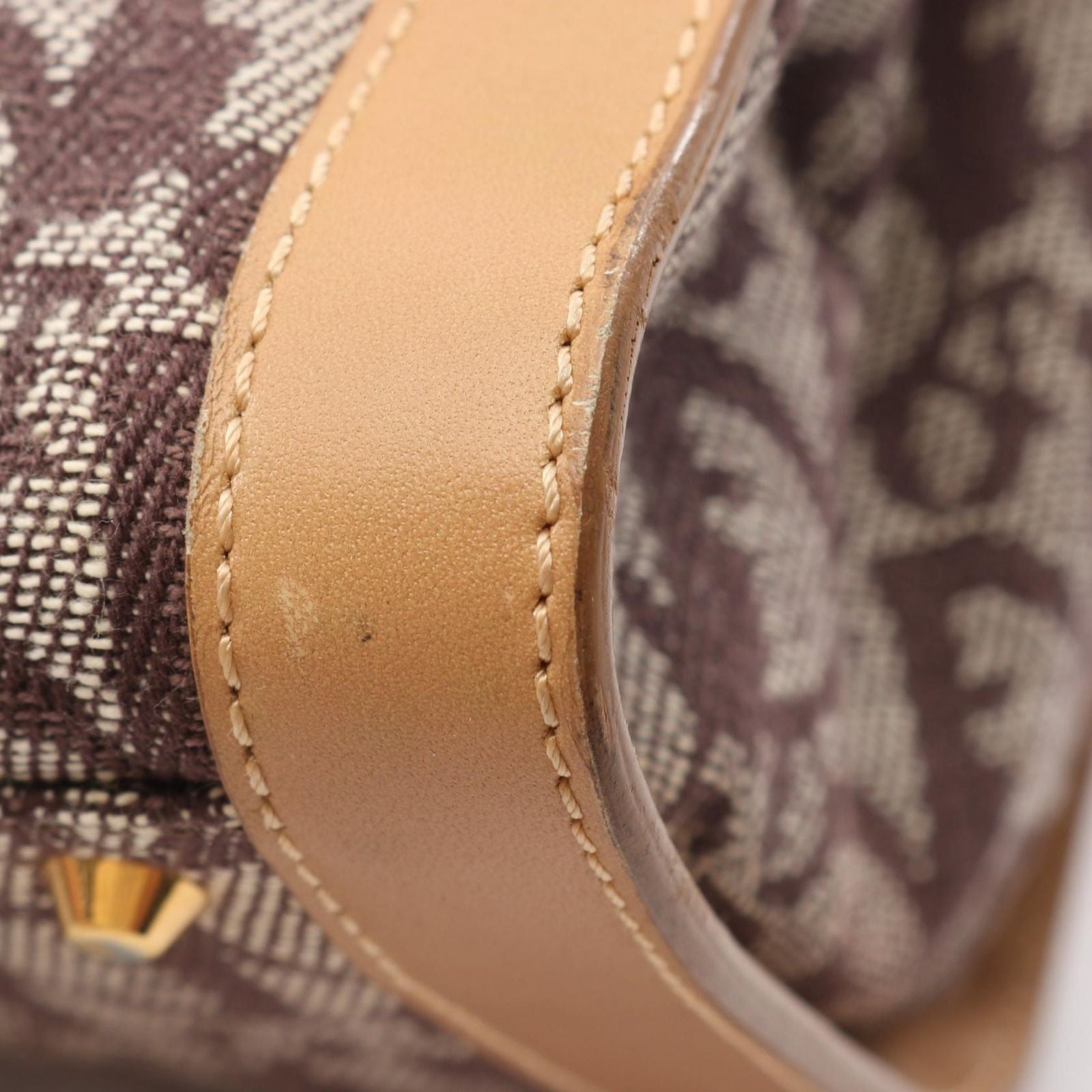Dior Tote Trotter Beige Brown Canvas Leather — view 6