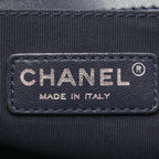 Chanel Shoulder Bag Boy Antique Silver Navy Lambskin Boy Chain — view 4