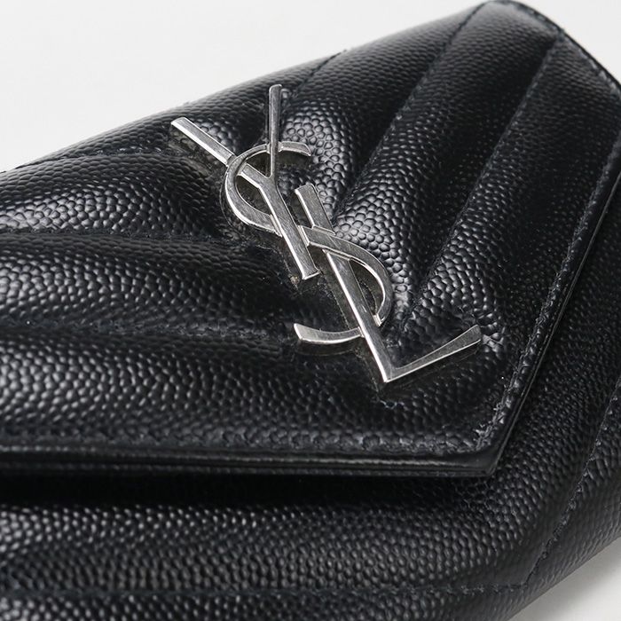 Saint Laurent Small Envelope Wallet Monogram Bifold Calf — view 8