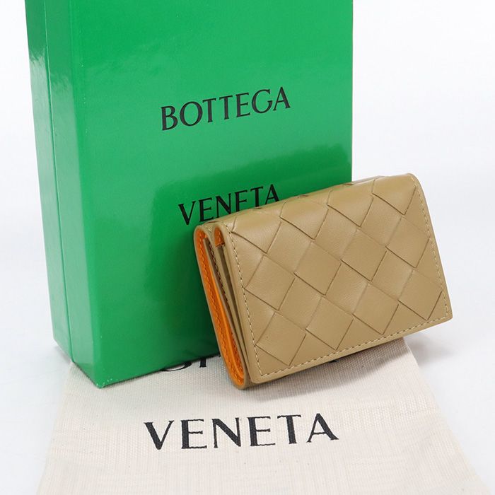 Bottega Veneta Tiny Wallet Intrecciato Trifold Calf