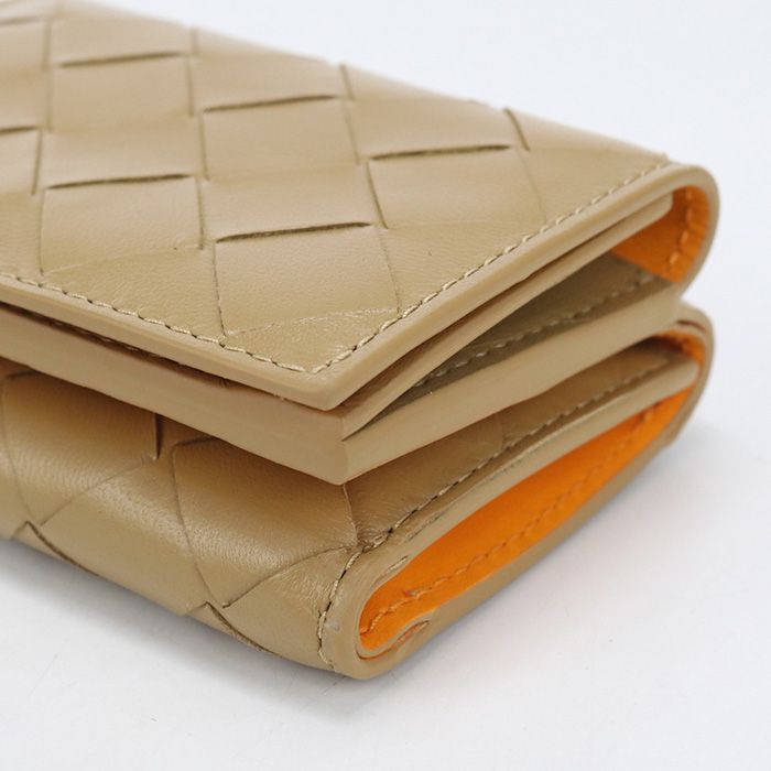Bottega Veneta Tiny Wallet Intrecciato Trifold Calf — view 7