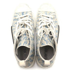 Dior Oblique Pattern High Cut Sneakers White Blue — view 4