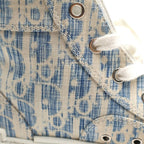 Dior Oblique Pattern High Cut Sneakers White Blue — view 6