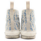 Dior Oblique Pattern High Cut Sneakers White Blue — view 3