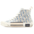 Dior Oblique Pattern High Cut Sneakers White Blue