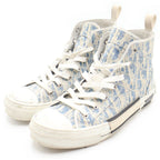 Dior Oblique Pattern High Cut Sneakers White Blue — view 2
