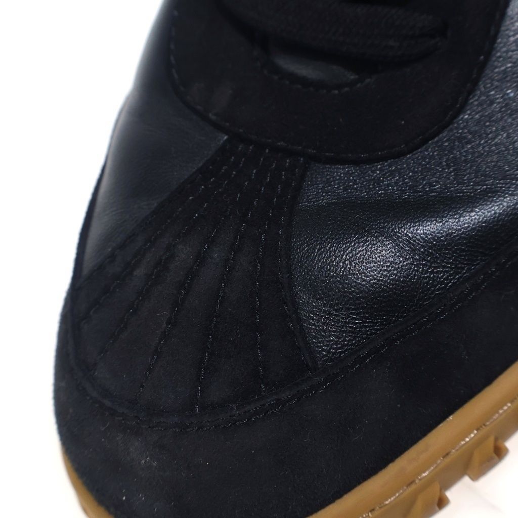 Hermes Jet Leather Suede Logo Low Cut Sneakers Black — view 6