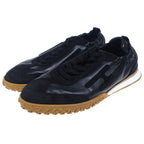 Hermes Jet Leather Suede Logo Low Cut Sneakers Black — view 2