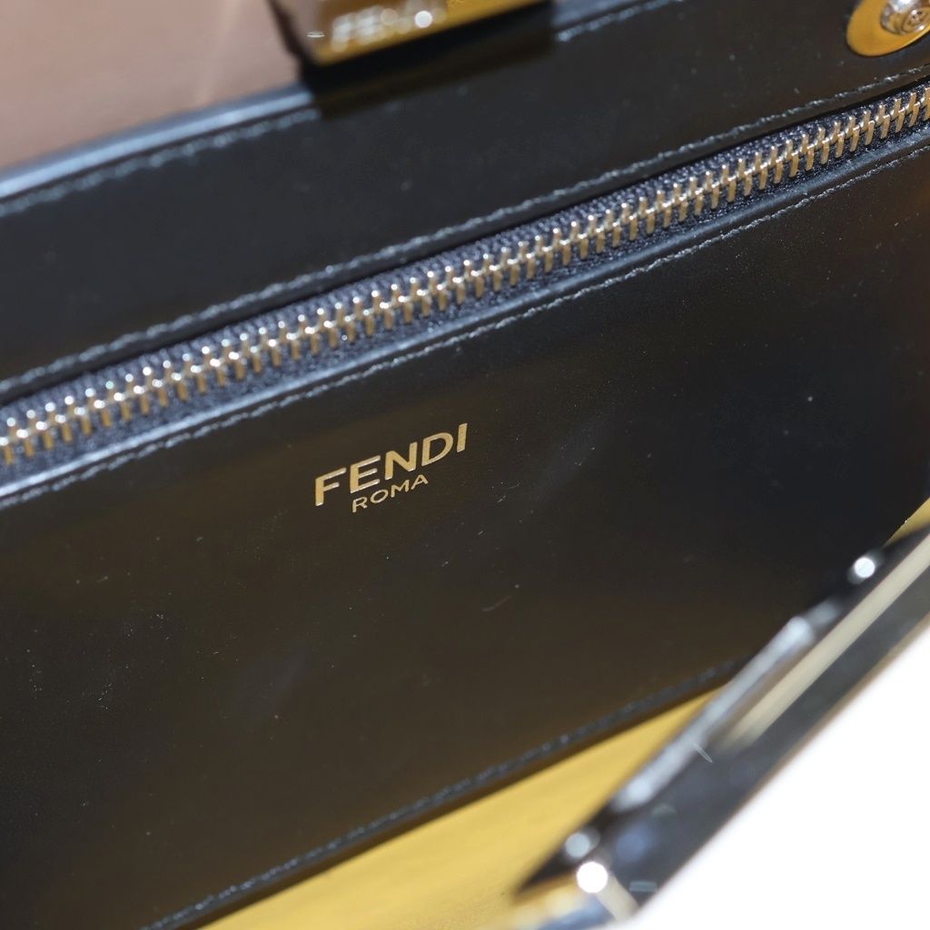 Fendi Peekaboo Small Leather 2-Way Bag Silver Black — view 4