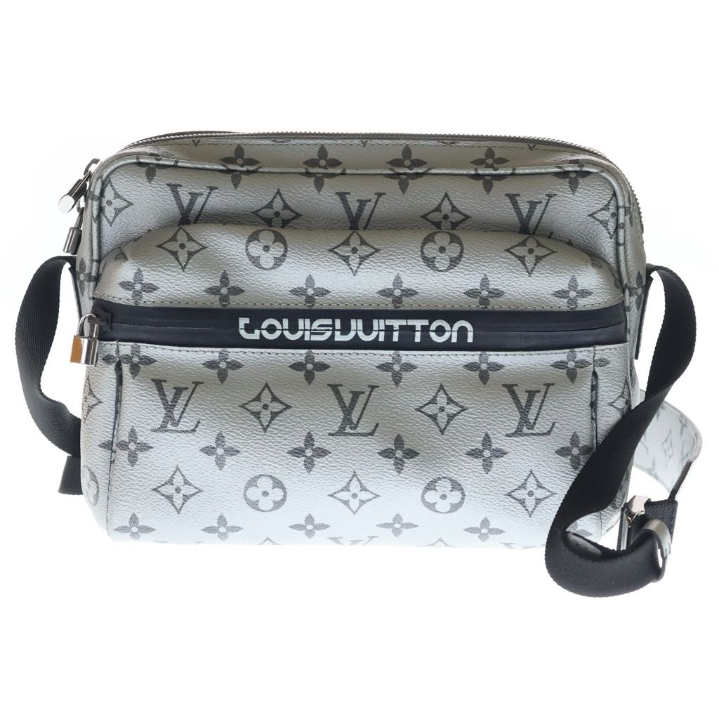Louis Vuitton Monogram Reflect Messenger PM Shoulder Bag Silver Leather