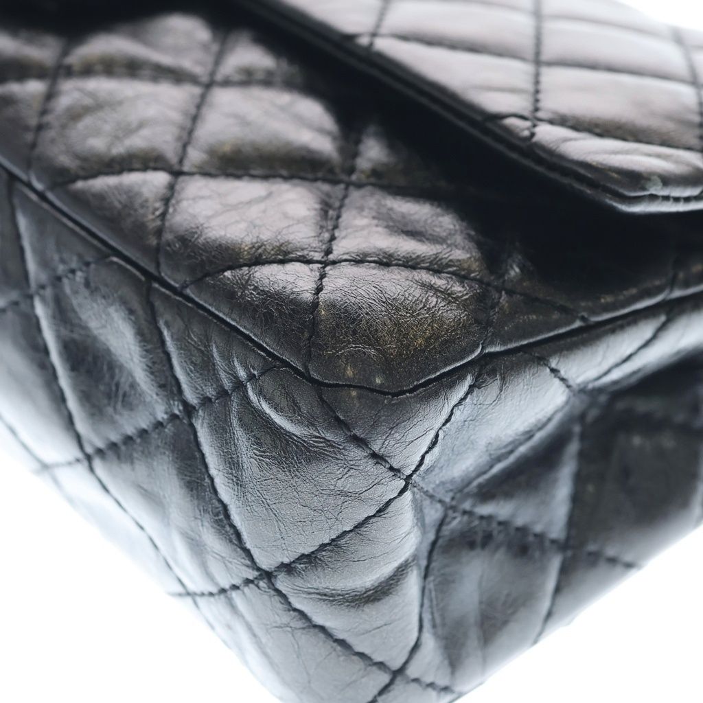Chanel Quilted 2.55 Mademoiselle Chain Shoulder Bag Black Calfskin Silver — view 6