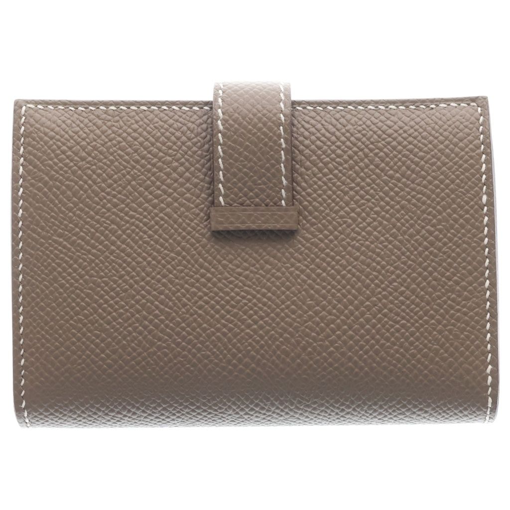 Hermes Bearn Mini Combination Etoupe Leather Short Wallet Beige — view 2