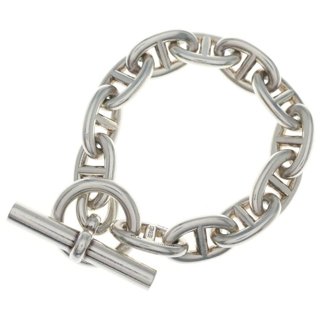 Hermes Chaine D'ancre TGM Bracelet Silver