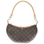 Louis Vuitton Monogram Looping Shoulder Bag Brown Leather Gold