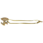 Chanel Heart CC Logo Rhinestone Bracelet Gold — view 4