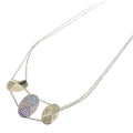 Dior Rhinestone Triple Strand Necklace Gold Multicolor