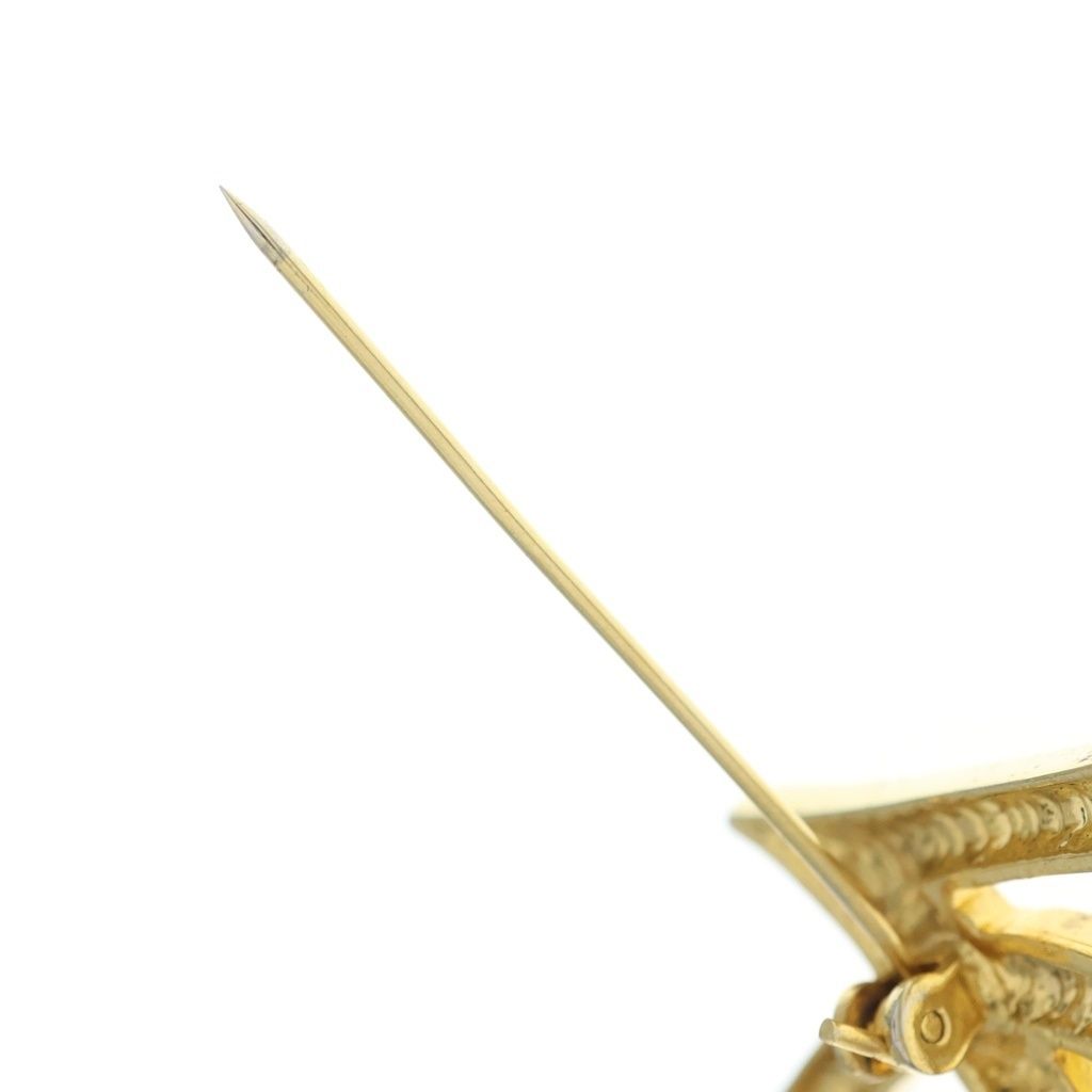 Saint Laurent Paris YSL Logo Brooch Pin Badge Gold — view 6