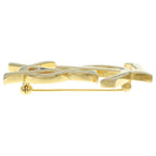 Saint Laurent Paris YSL Logo Brooch Pin Badge Gold — view 3