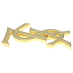 Saint Laurent Paris YSL Logo Brooch Pin Badge Gold — view 4