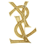 Saint Laurent Paris YSL Logo Brooch Pin Badge Gold — view 2