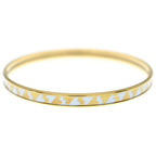 Hermes Carte Ajoue Enamel Bangle Bracelet Gold White — view 2