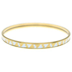 Hermes Carte Ajoue Enamel Bangle Bracelet Gold White — view 3