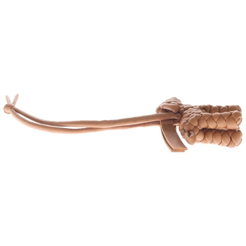 Bottega Veneta Intrecciato Leather Dog Bag Charm Brown — view 3