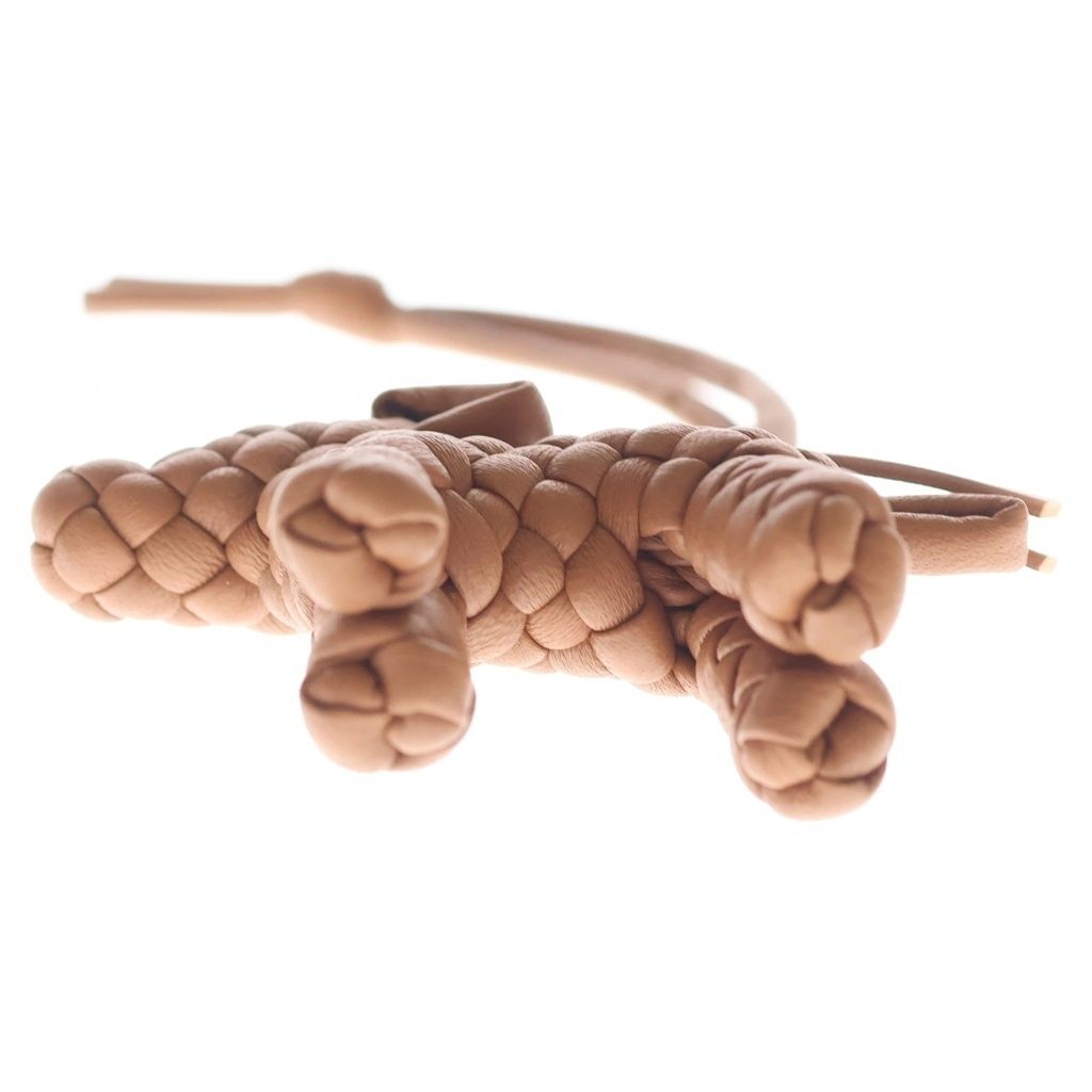 Bottega Veneta Intrecciato Leather Dog Bag Charm Brown — view 6