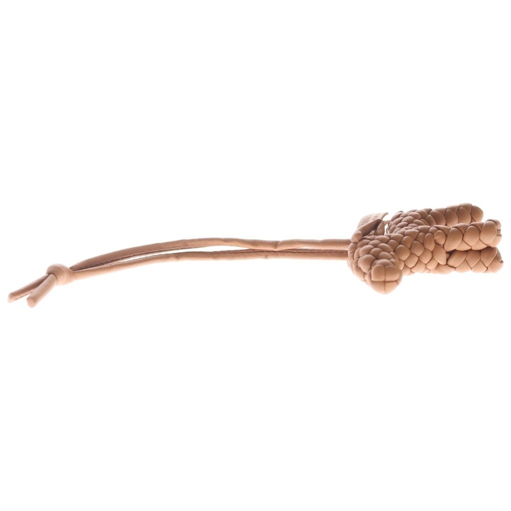 Bottega Veneta Intrecciato Leather Dog Bag Charm Brown — view 4