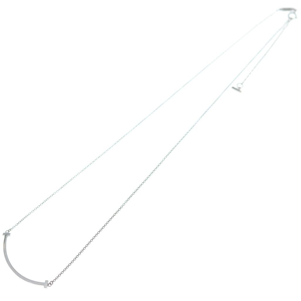 Tiffany & Co T Smile Small Necklace White Gold 18k — view 2
