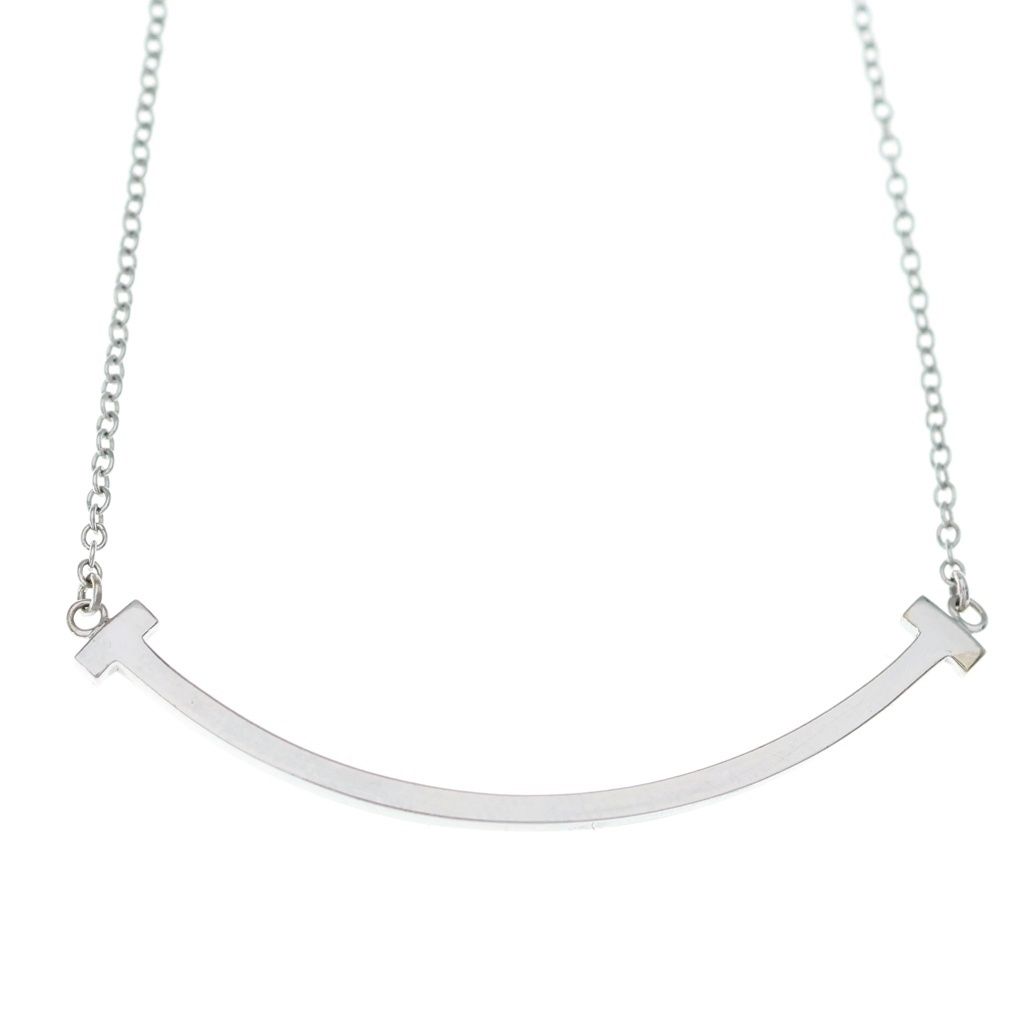 Tiffany & Co T Smile Small Necklace White Gold 18k — view 3
