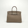 Hermes Birkin 35 Tote Epsom Etoupe Gray Silver Handbag Veau