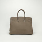 Hermes Birkin 35 Tote Epsom Etoupe Gray Silver Handbag Veau — view 3