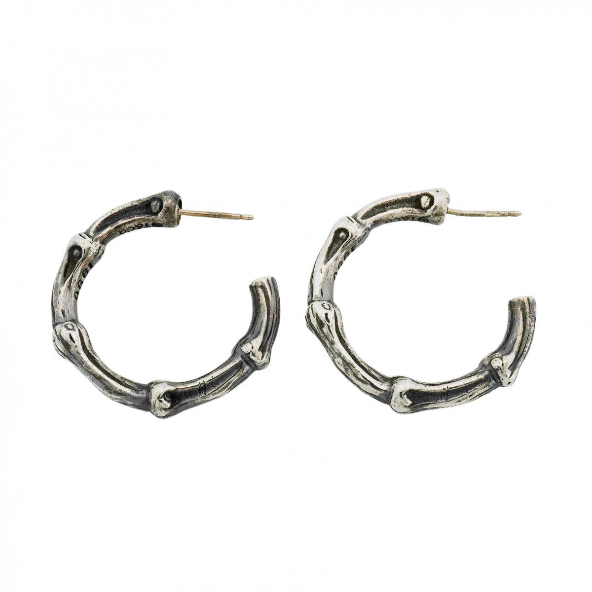 Tiffany & Co Earrings Bamboo Hoop Silver